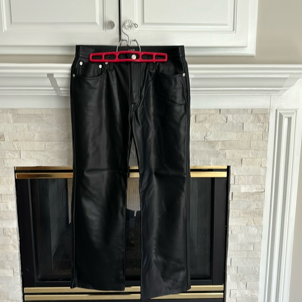 Jcrew black leather pants